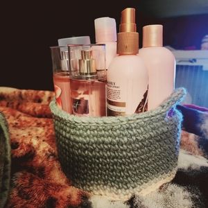 Small and medium crochet baskets (items in them are not included.)